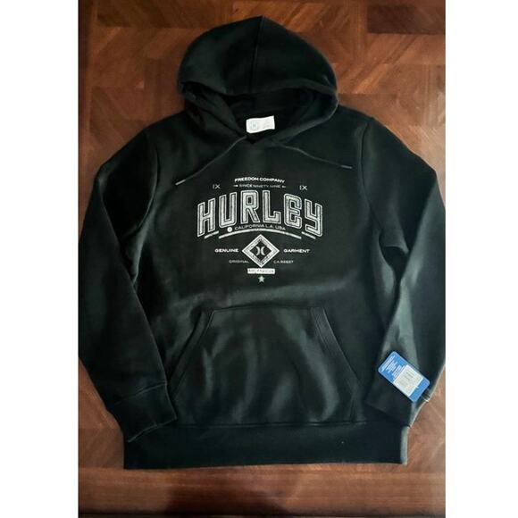 Hurley Freedom Company Black Hoodie Pullover Sweatshirt NWT Size L - Picture 10 of 16
